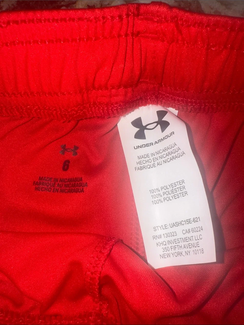Under Armour Red Boys' Performance Shorts with Logo